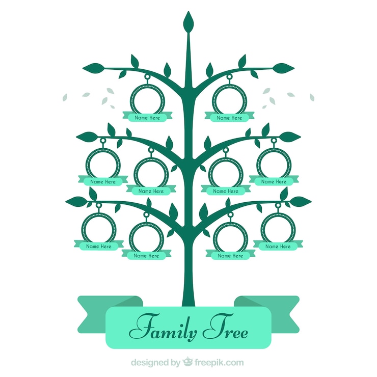Free Vector great family tree in green tones