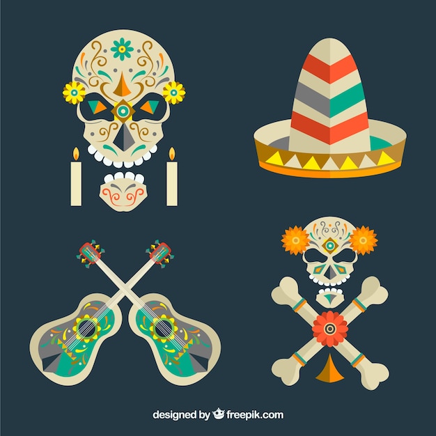 Free vector great flat collection for day of the dead