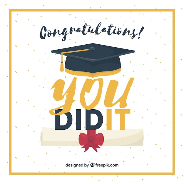 Free Great Graduation Background With Diploma Biretta And Golden Frame Svg Dxf Eps Png Cut Vectors Photos And Psd Files Free Download