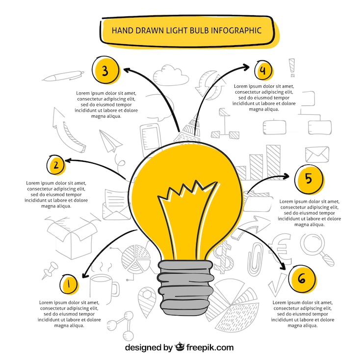 Free Vector great hand-drawn infographic with yellow details