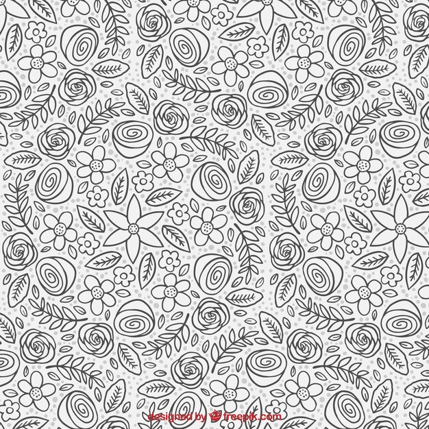 Great hand-drawn pattern of flowers