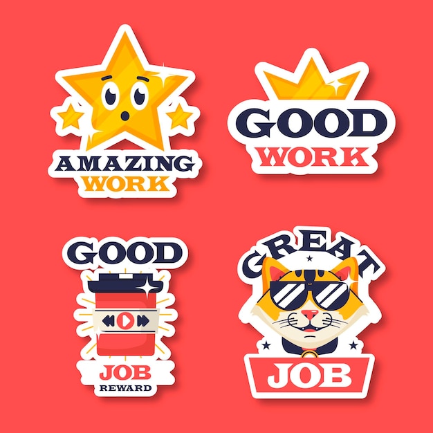 Good job stickers Vectors & Illustrations for Free Download