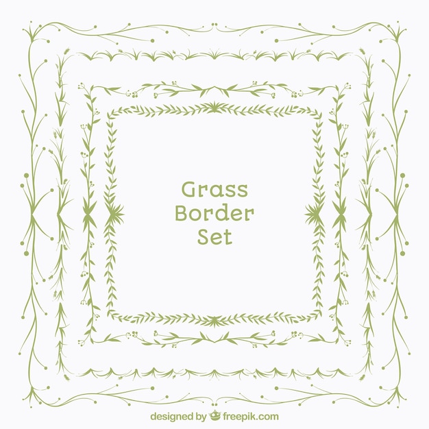 Free vector great pack of decorative grass borders