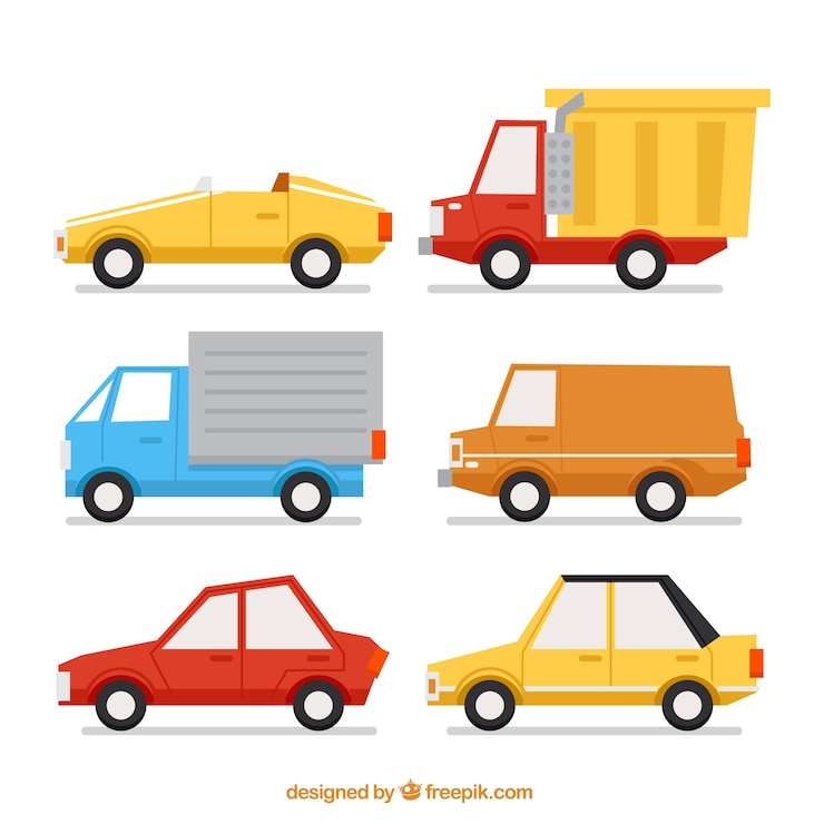 Free Vector great pack of decorative vehicles