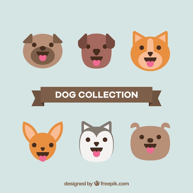 Free vector great pack of pretty dogs