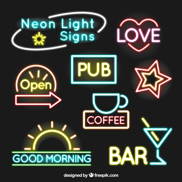 Free vector great pack of shiny signs