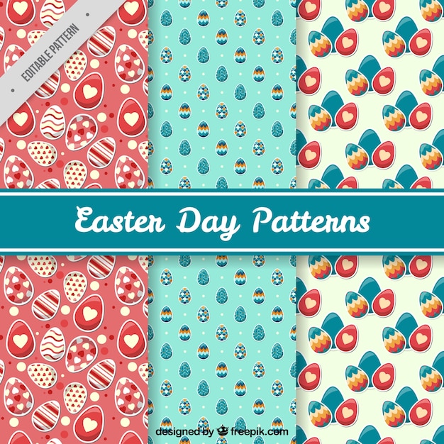 Great pack of three easter patterns with decorative eggs