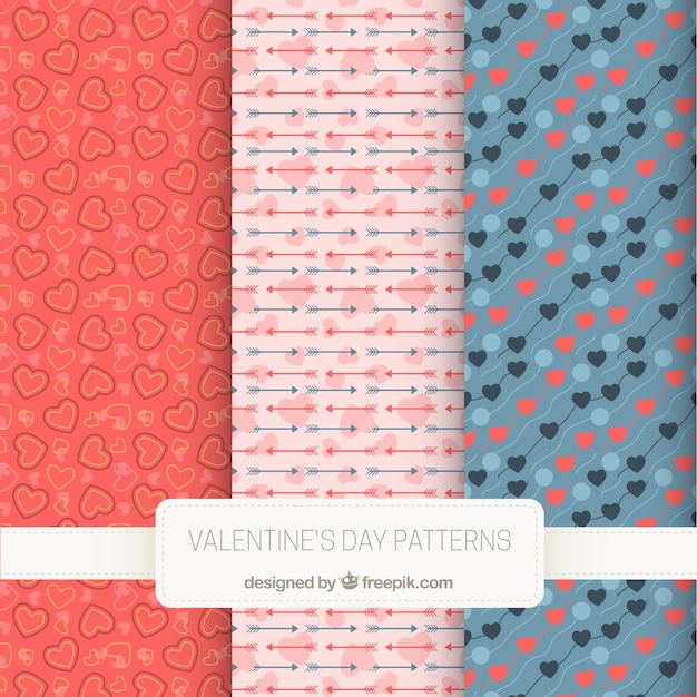 Great patterns for valentine's day with hearts and arrows