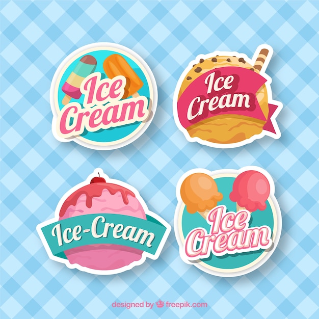 Great selection of decorative ice cream labels