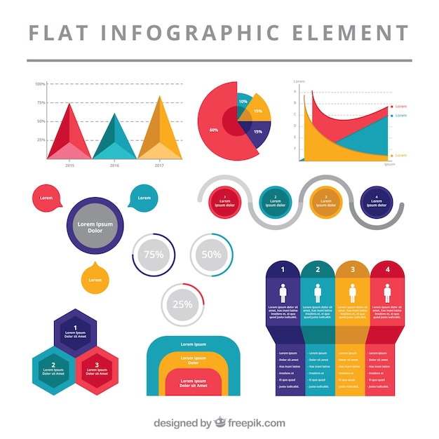 Vettore gratuito grande insieme di elementi infografici piatti