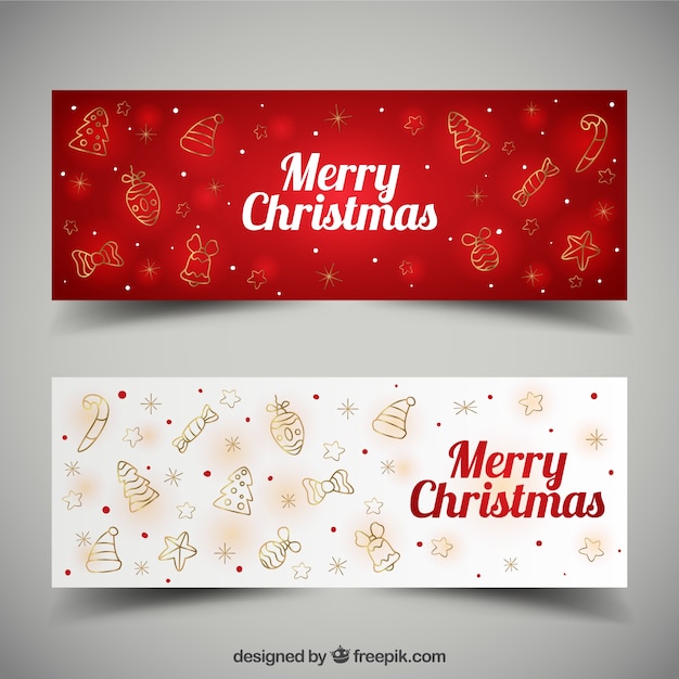 Great shiny banners with christmas elements