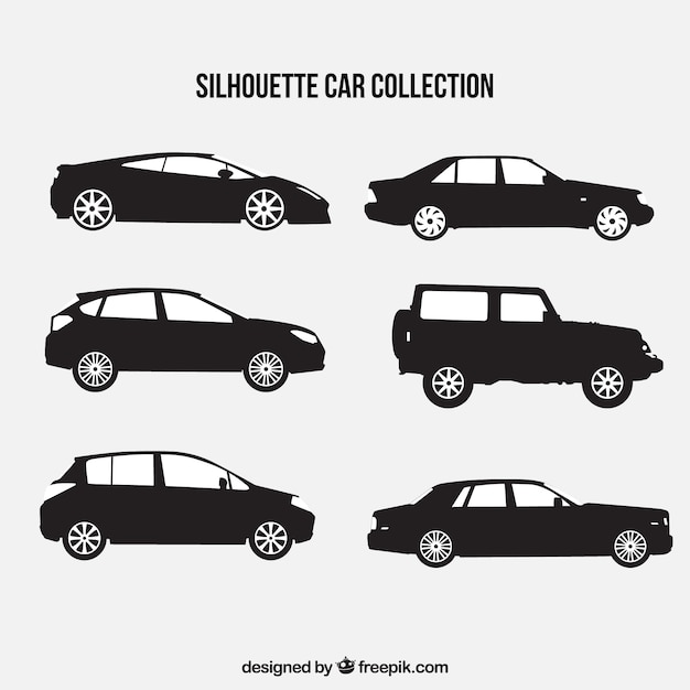 Free Vector great silhouettes of cars with different designs