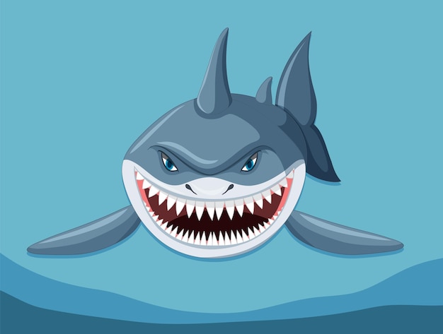 Free vector great white shark cartoon