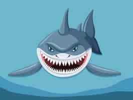 Free vector great white shark cartoon