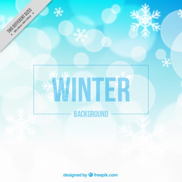 Free vector great winter background with bokeh effect