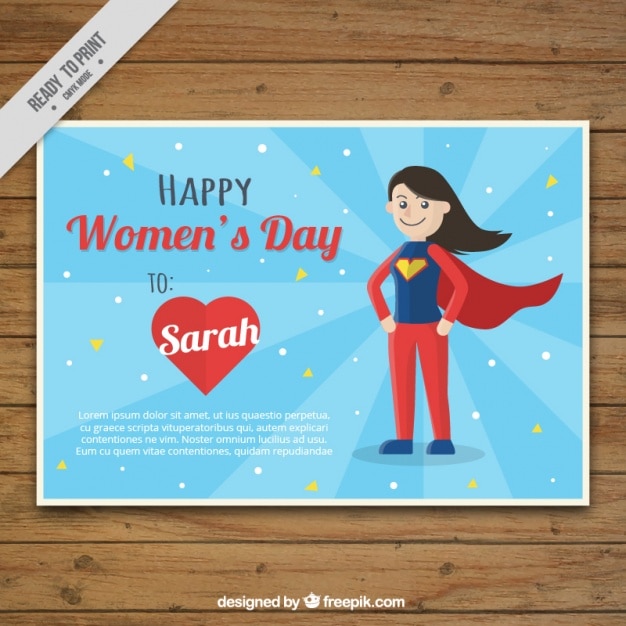 무료 벡터 위대한 여성의 날 인사말 카드