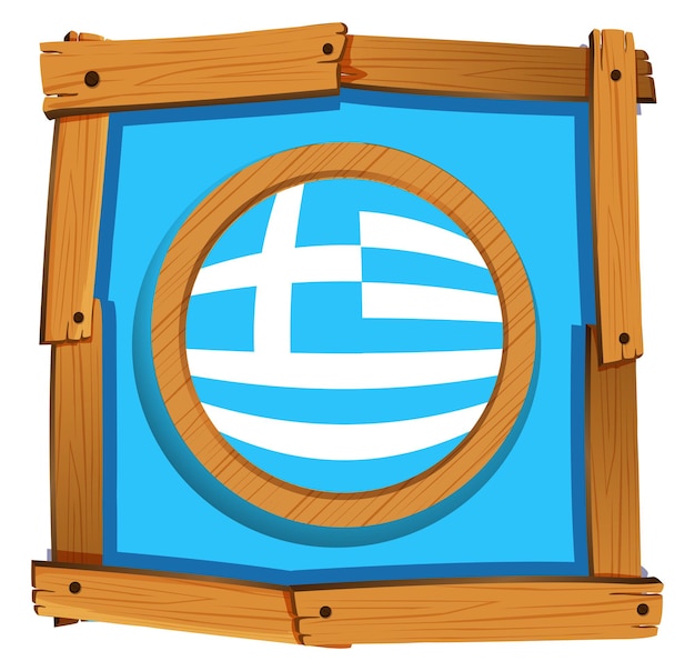 Vettore gratuito bandiera della grecia sul pulsante rotondo