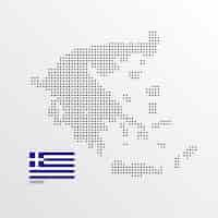 Free vector greece map design with flag and light background vector