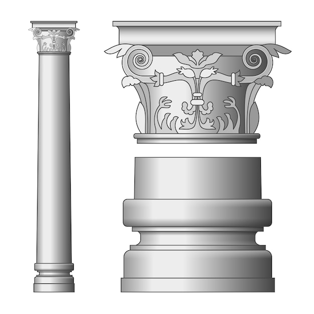 Греческие колонны изолированы Premium векторы