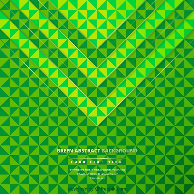 Free vector green abstract background with triangles