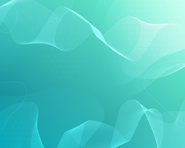 Free vector green abstract background with wavy lines