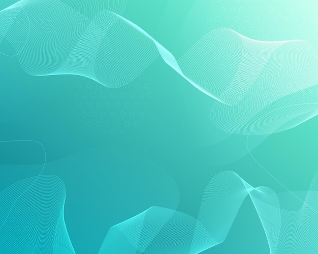 green abstract background with wavy lines