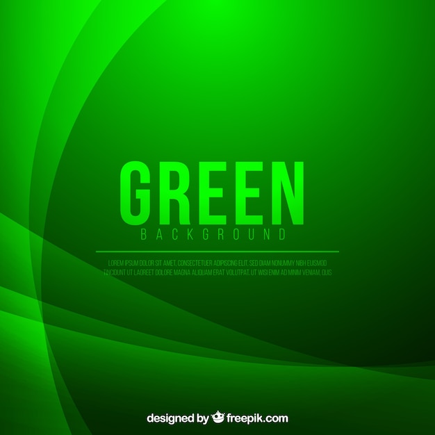 Free vector green abstract background with wavy shapes