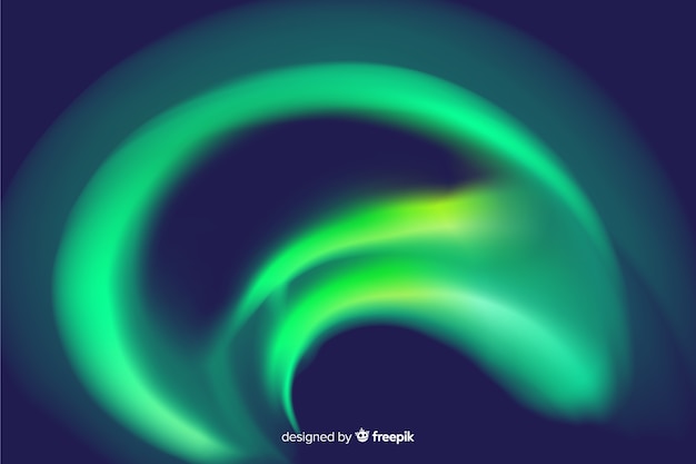 Free vector green abstract shapes of northern lights