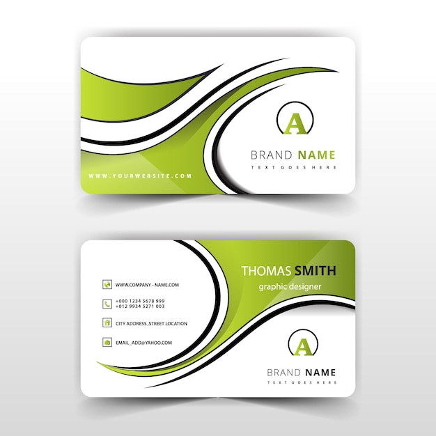 Free vector green abstract swirl business card