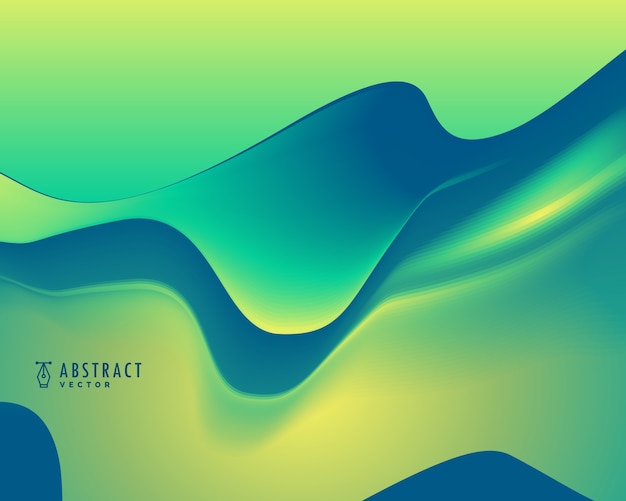 Green abstract wavy background