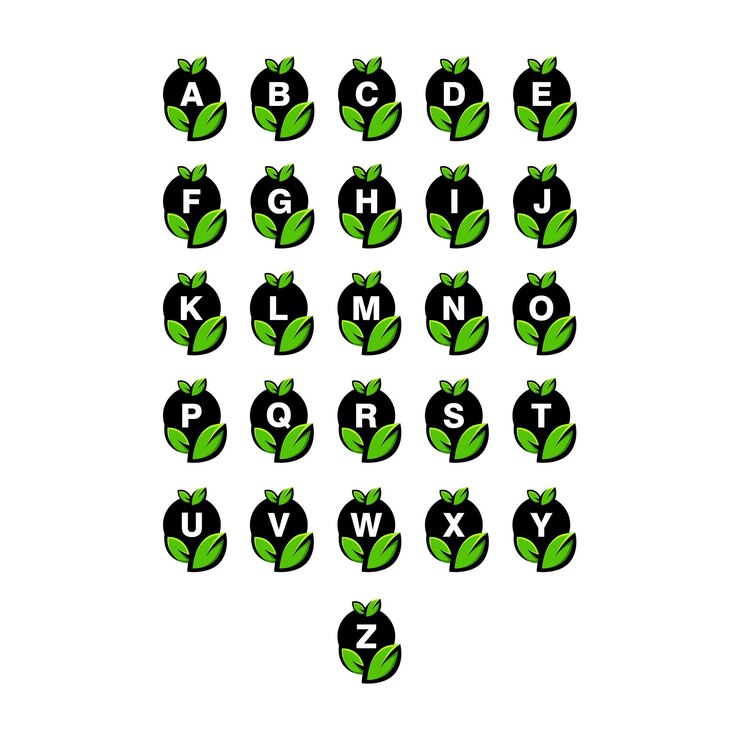 Free Vector green alphabet and leaf logo