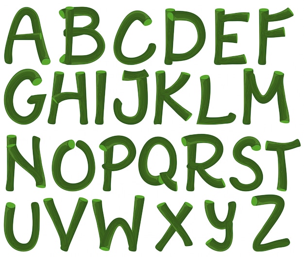 Vettore gratuito alfabeto verde