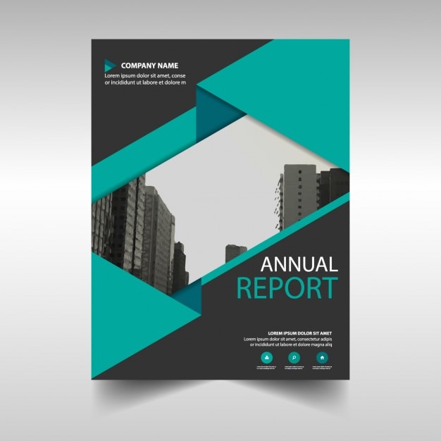 無料ベクター green and black annual report cover template