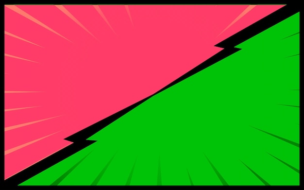 無料ベクター 緑とピンクのコミック背景レトロなベクトル イラスト
