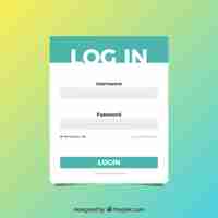 無料ベクター 緑と白のログインフォーム