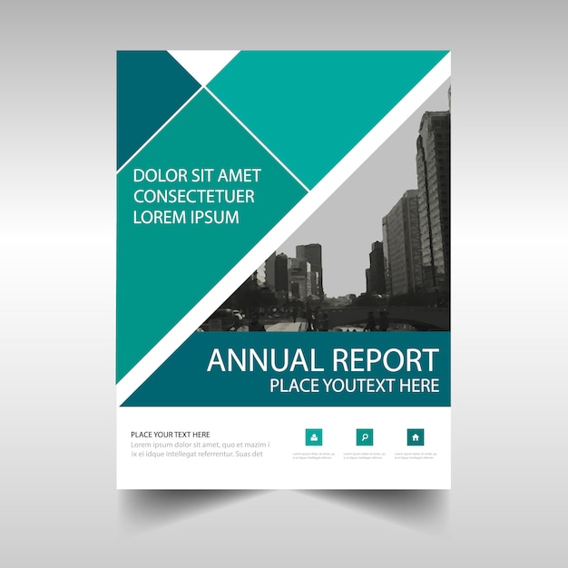 Green annual report book cover template