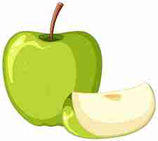 Free vector green apple fruit cartoon isolated