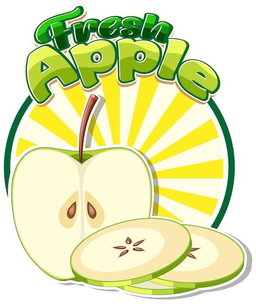 Vettore gratuito icona di frutta mela verde