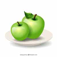 무료 벡터 녹색 사과