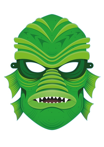 Free vector green aquatic monster mask