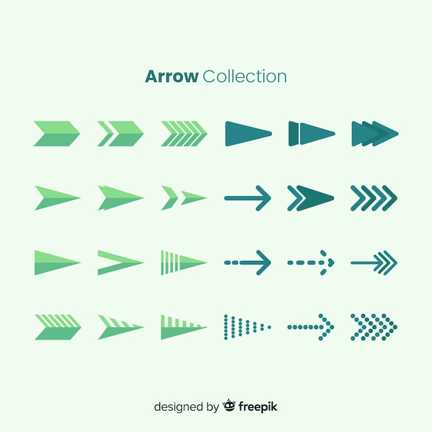 Free vector green arrow collection