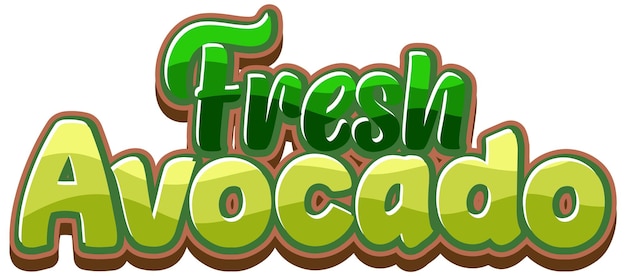 Vettore gratuito icona di testo avocado verde