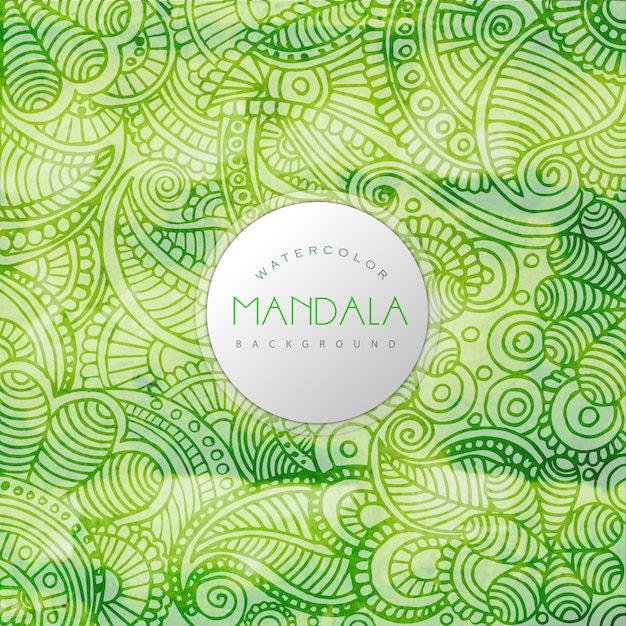 Free vector green background mandala design