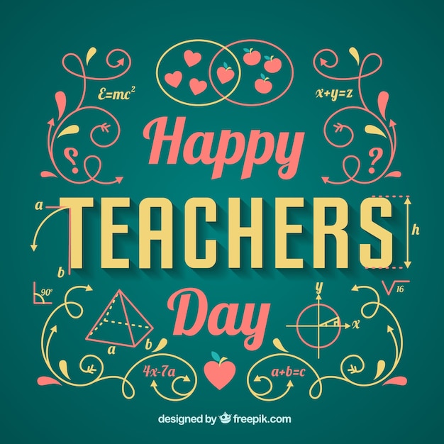 Free vector green background, teacher's day