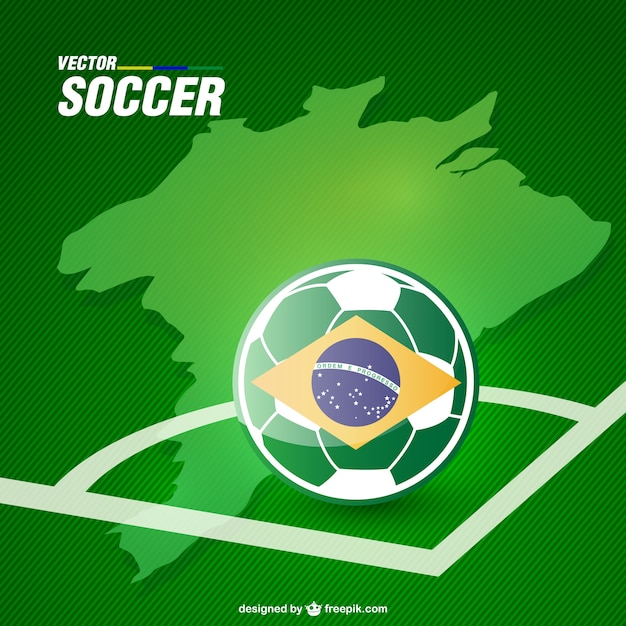 Green background with brazilian soccer ball