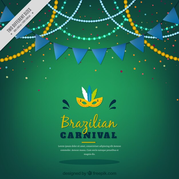 Green background with carnival garlands