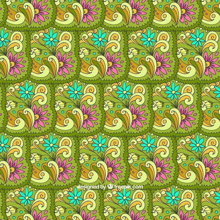 मुफ़्त वेक्टर green background with floral decoration