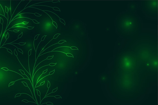 Green background with floral leaves decoration