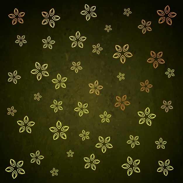 मुफ़्त वेक्टर green background with golden flowers