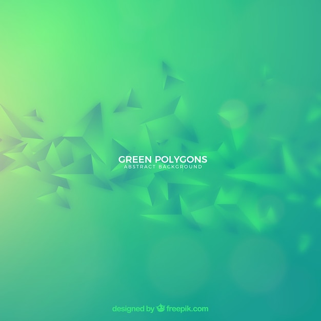 Green background with polygonal shapes